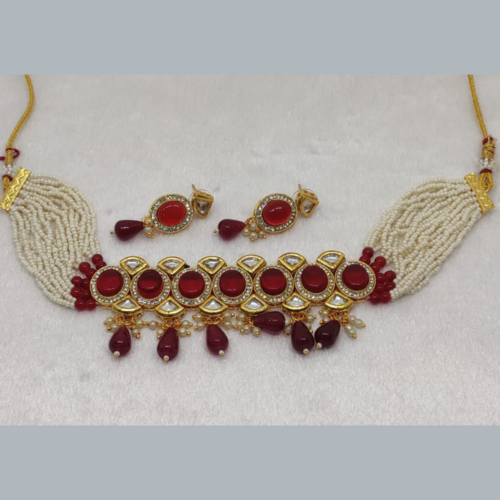 FS Collection Gold Plated Crystal Stone Necklace Set