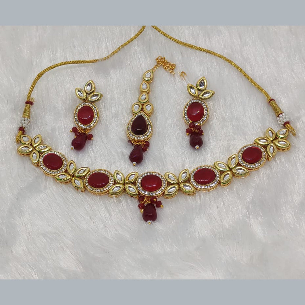 FS Collection Gold Plated Crystal Stone Necklace Set