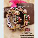 FS Collection Gold Plated Openable Meenakari Bangles Set