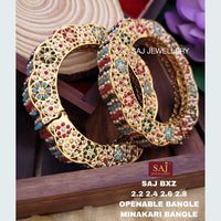 FS Collection Gold Plated Openable Bangles Set