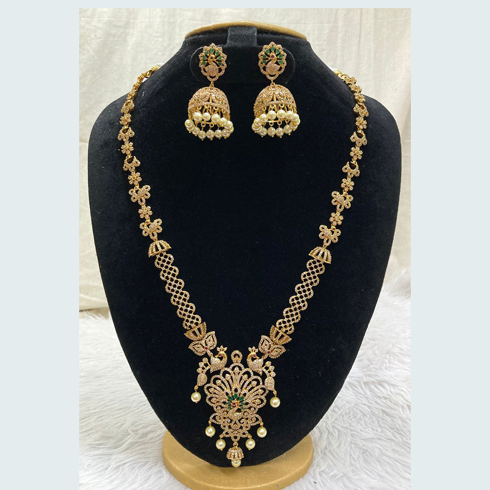 FS Collection Gold Plated AD Stone Necklace Set