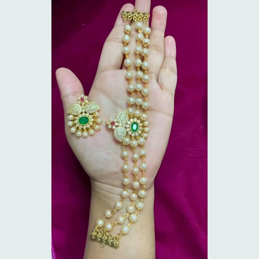 FS Collection Gold Plated AD Stone Choker Necklace Set