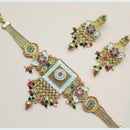 FS Collection Gold Plated Choker Necklace Set