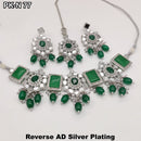 FS Collection Silver Plated Mirror and Beads Necklace Set