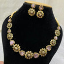 FS Collection Gold Plated Kundan and AD Stone Necklace Set