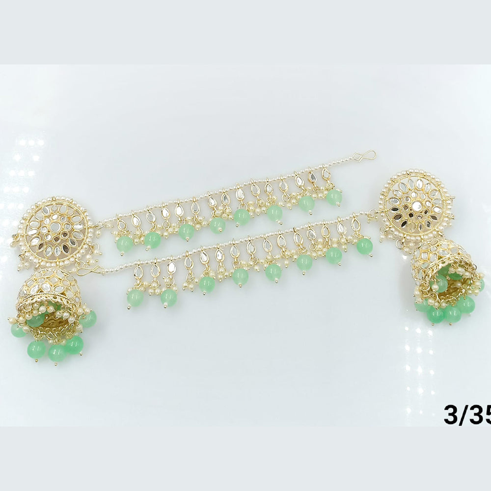 FS Collection Gold Plated Kanchain Jhumki Earrings