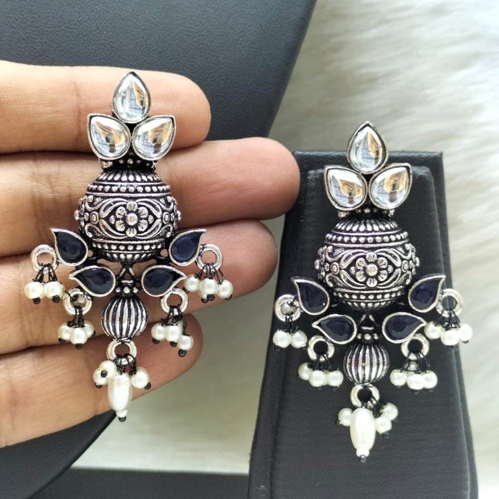 FS Collection Oxidised Plated Dangler Earrings