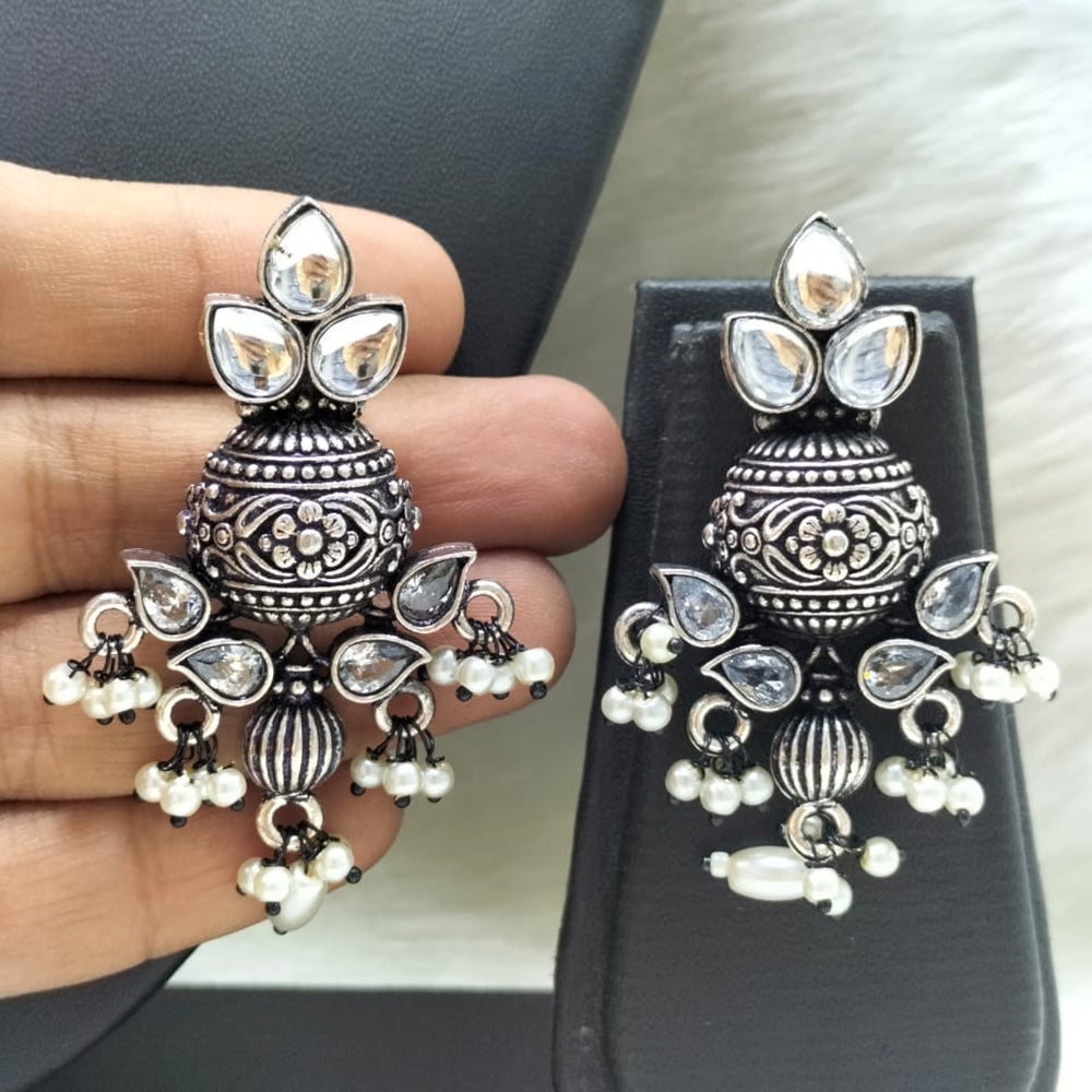 FS Collection Oxidised Plated Dangler Earrings