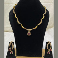 FS Collection Gold Plated AD Stone Necklace Set