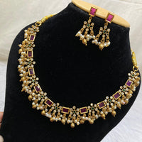FS Collection Gold Plated AD Stone Necklace Set
