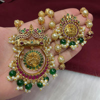 FS Collection Gold Plated Pota Stone Necklace Set
