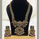 FS Collection Gold Plated AD Stone Long Necklace Set