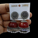 FS Collection Oxidised Plated Jhumki  Earrings