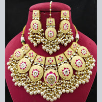 FS Collection Gold Plated Meenakari Necklace Set