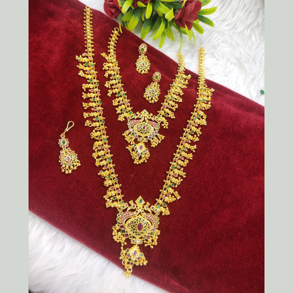 FS Collection Gold Plated Double Necklace Set