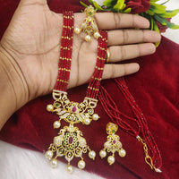FS Collection Gold Plated Austrian Stone Long Necklace Set