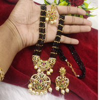 FS Collection Gold Plated Austrian Stone Long Necklace Set