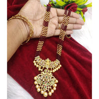 FS Collection Gold Plated Austrian Stone Long Necklace Set