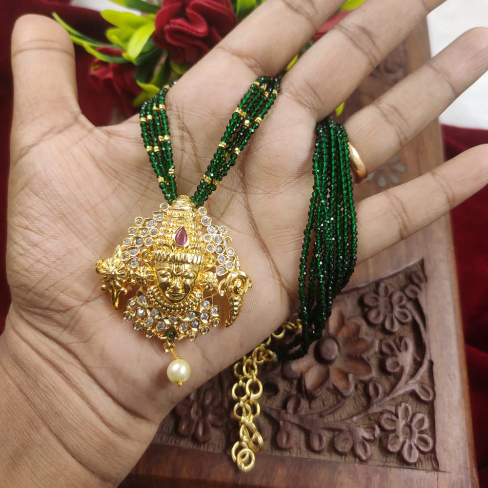 FS Collection Gold Plated Austrian Stone Long Necklace Set