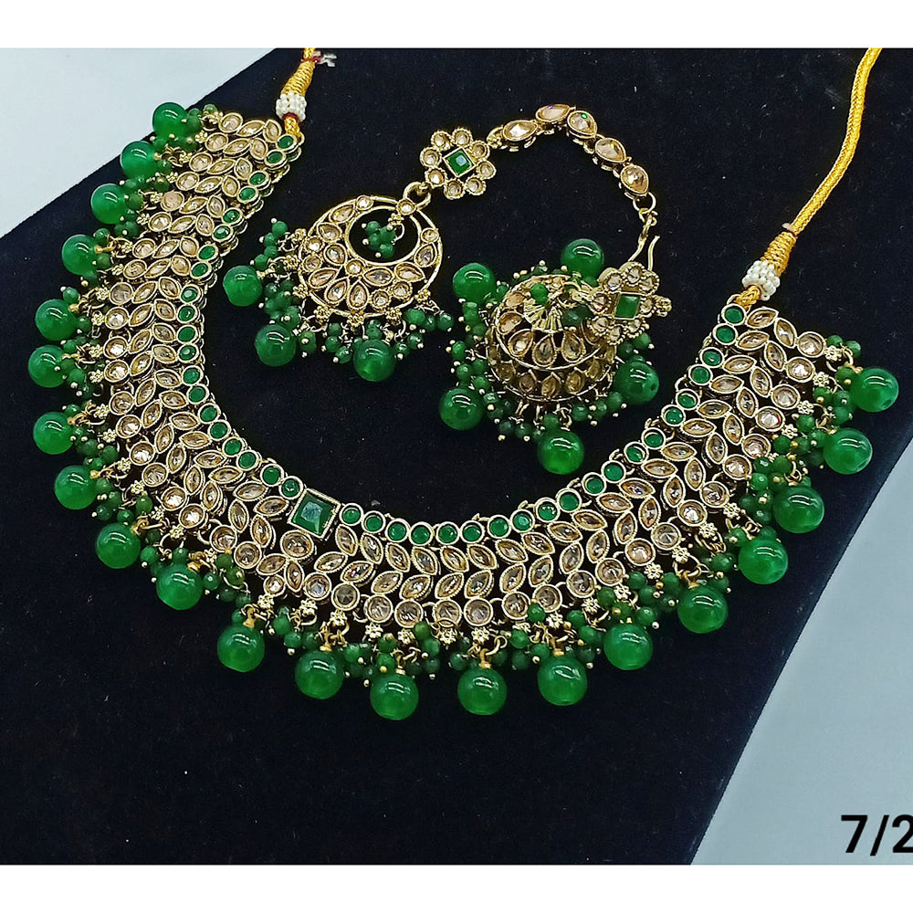 FS Collection Gold Plated Crystal Stone Necklace Set