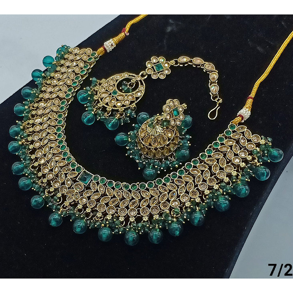 FS Collection Gold Plated Crystal Stone Necklace Set