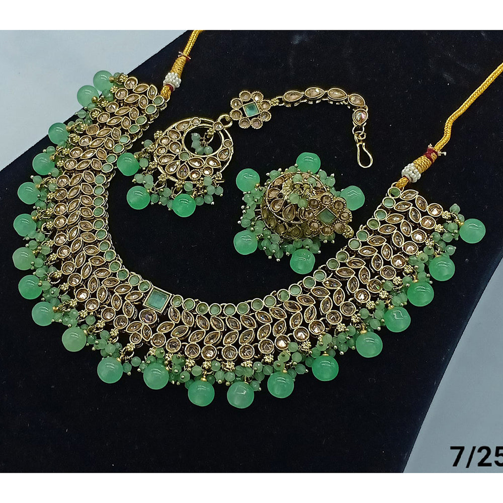 FS Collection Gold Plated Crystal Stone Necklace Set