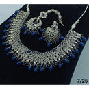 FS Collection Silver Plated Crystal Stone Necklace Set
