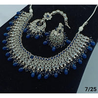 FS Collection Silver Plated Crystal Stone Necklace Set
