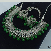 FS Collection Silver Plated Crystal Stone Necklace Set