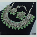 FS Collection Silver Plated Crystal Stone Necklace Set