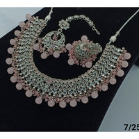FS Collection Silver Plated Crystal Stone Necklace Set