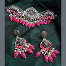 FS Collection Oxidised Plated Choker Necklace Set