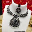 FS Collection Oxidised Plated Necklace Set