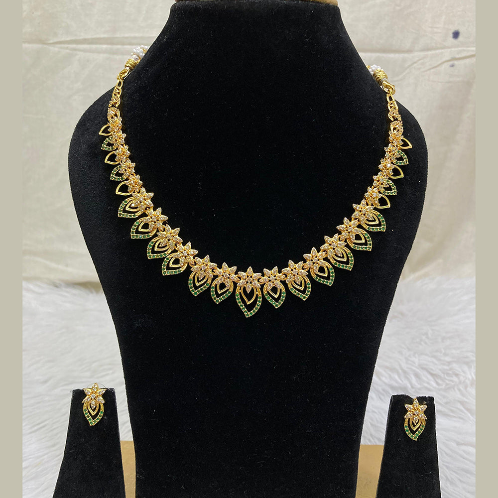 FS Collection Gold Plated AD Stone Necklace Set