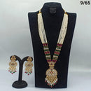 FS Collection Gold Plated Meenakari Long Necklace Set
