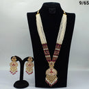 FS Collection Gold Plated Meenakari Long Necklace Set