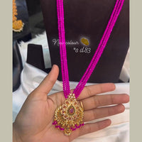 FS Collection Gold Plated AD Stone Long Necklace Set