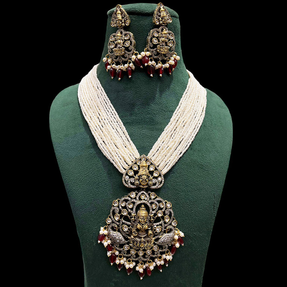 FS Collection Gold Plated Temple Necklace Set