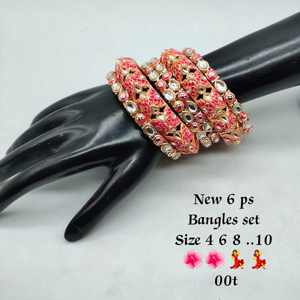 FS Collection Gold Plated Meenakari Bangles Set