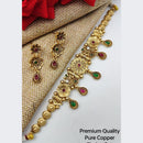 FS Collection Copper Gold Plated Pota Stone Choker Necklace Set