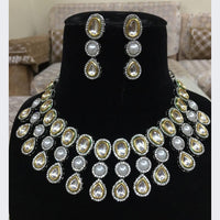 FS Collection Silver Plated Crystal Stone Necklace Set