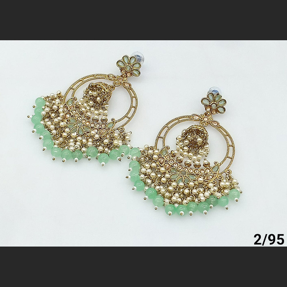 FS Collection Gold Plated Beads Dangler Earrings