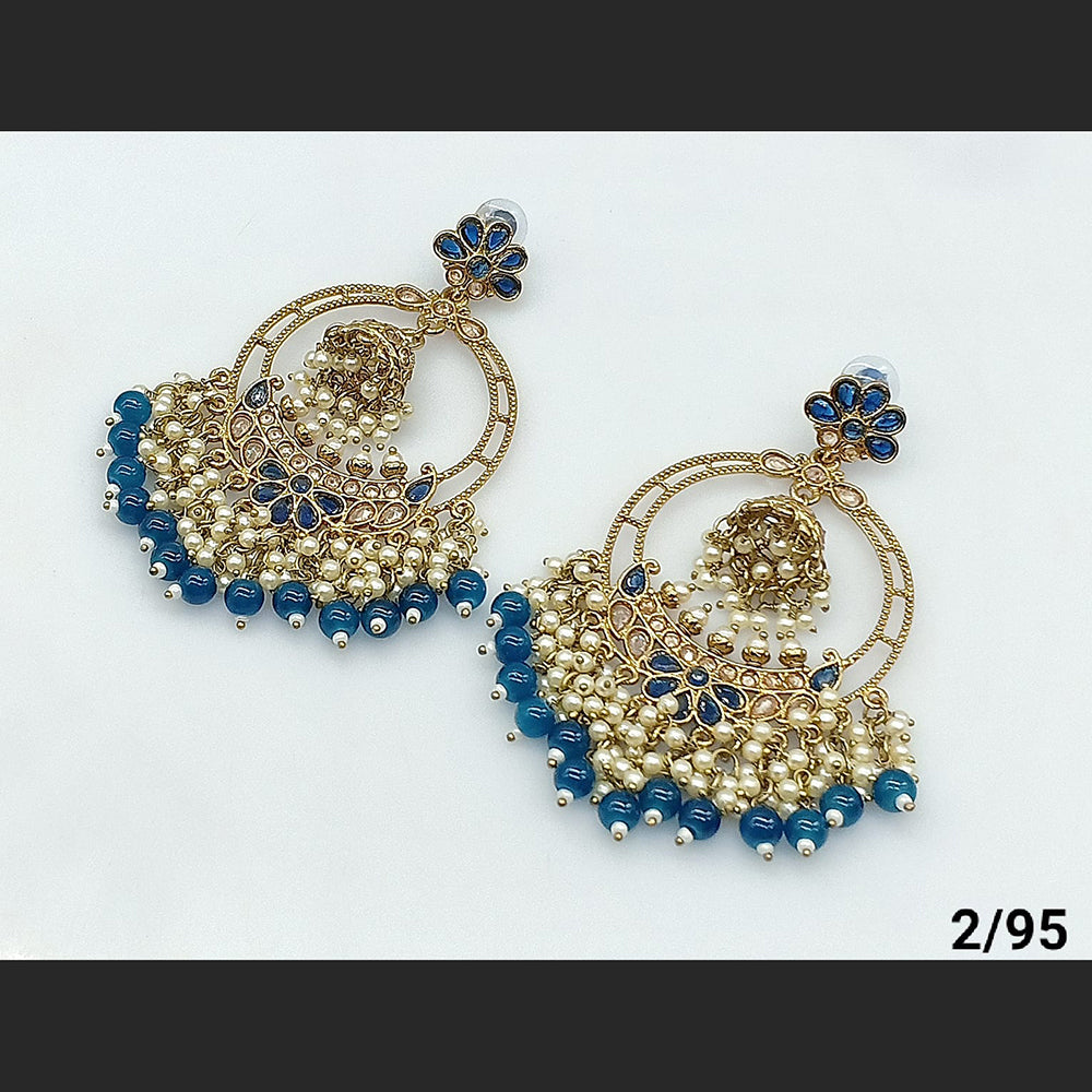 FS Collection Gold Plated Beads Dangler Earrings