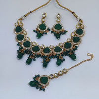 FS Collection Gold Plated Kundan Necklace Set