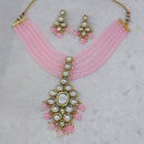 FS Collection Gold Plated Kundan Necklace Set