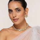 FS Collection Gold Plated Kundan Necklace Set