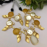 FS Collection Gold Plated Matte Finish Stylish Necklace Set