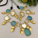FS Collection Gold Plated Matte Finish Stylish Necklace Set