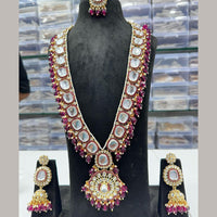 FS Collection Gold Plated Kundan Long Necklace Set