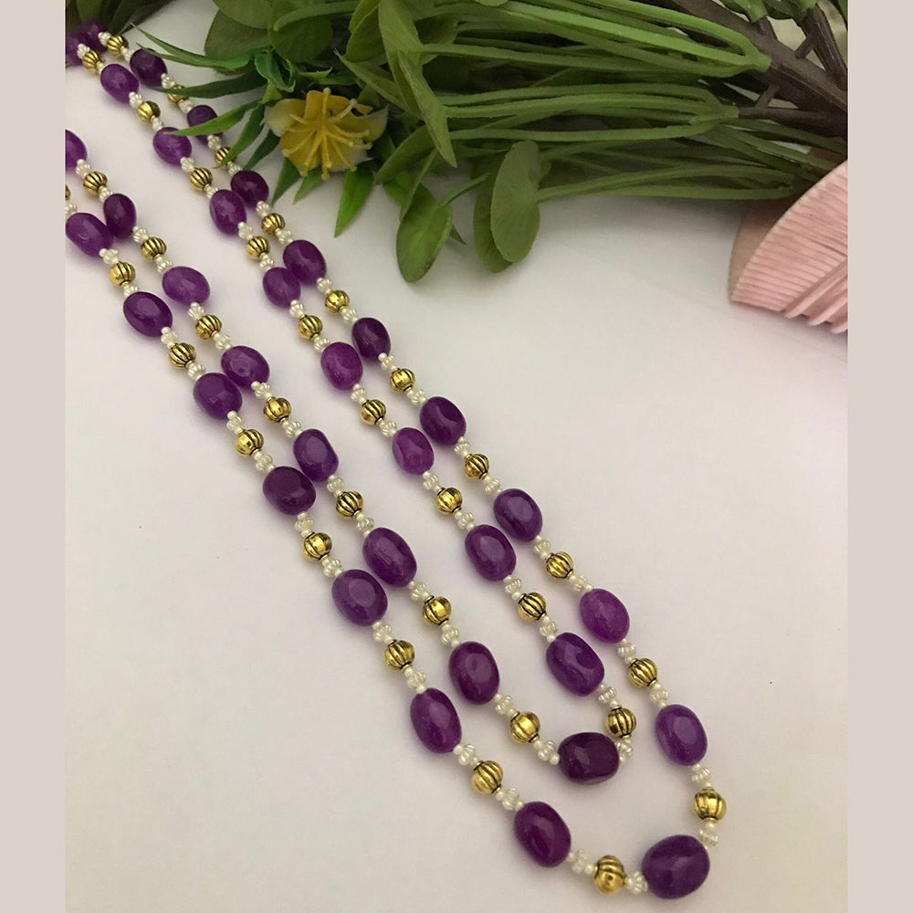 FS Collection Gold Plated Beads Long Necklace